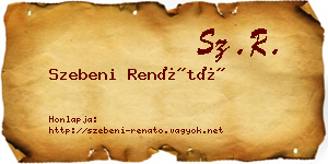 Szebeni Renátó névjegykártya